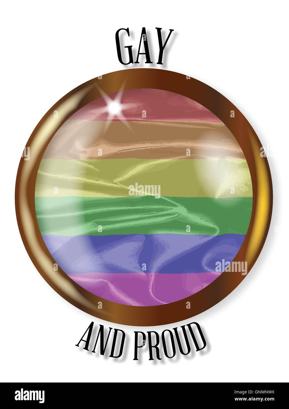 Bouton drapeau Gay et fier Illustration de Vecteur