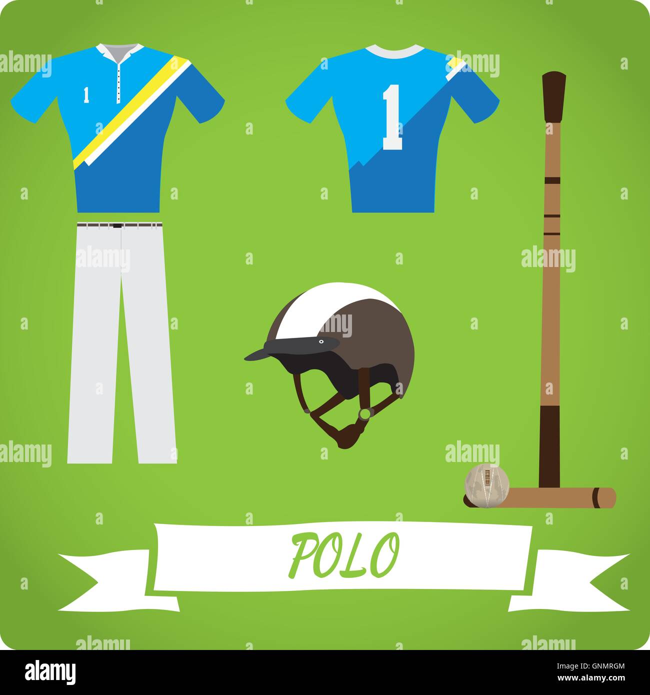 Polo sport, objets, uniformes Vector illustration Illustration de Vecteur