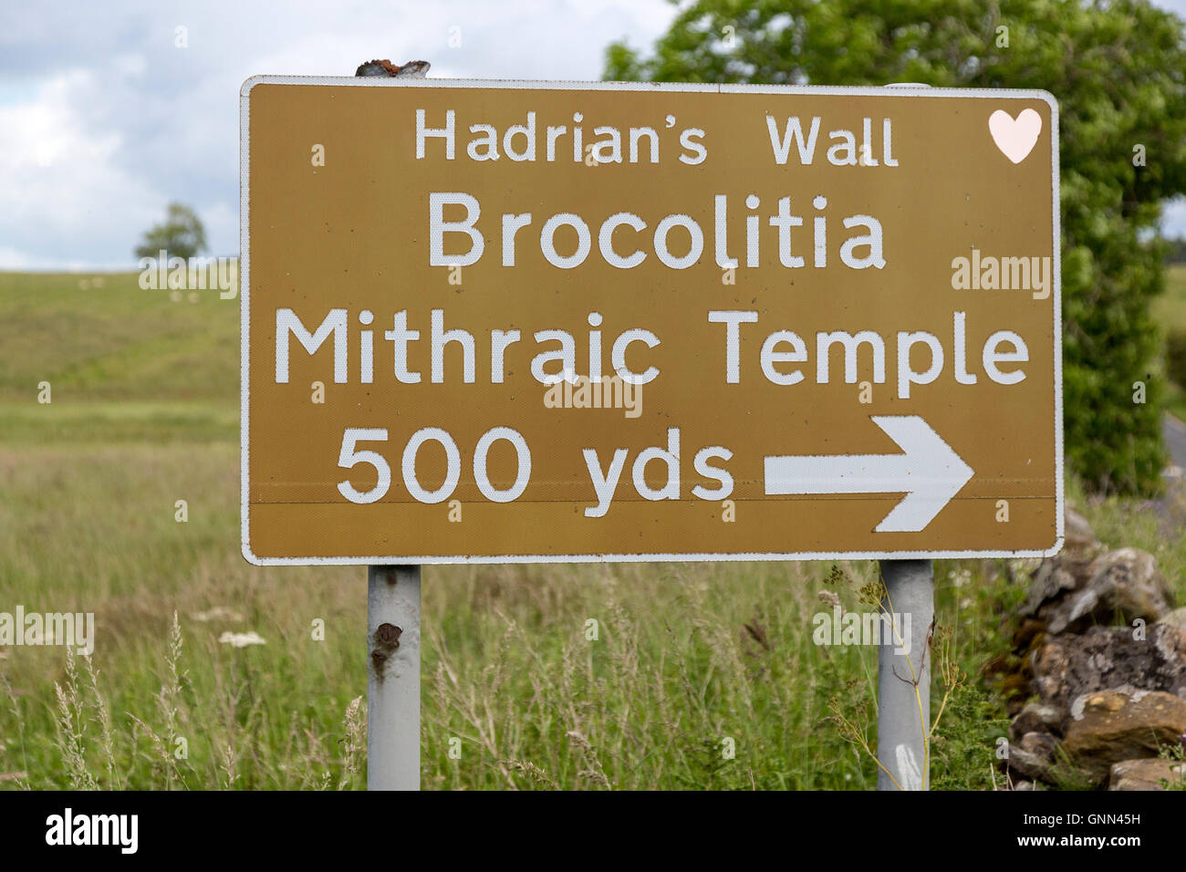 Northumberland, England, UK. Inscrivez-vous à Brocolitia Temple Mithraïque (Carrawburgh Temple de Mithra). Banque D'Images