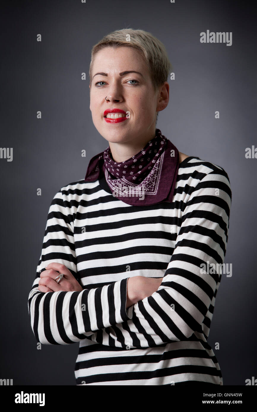 Helen Mort, le poète anglais, à l'Edinburgh International Book Festival. Edimbourg, Ecosse. 13 août 2016 Banque D'Images