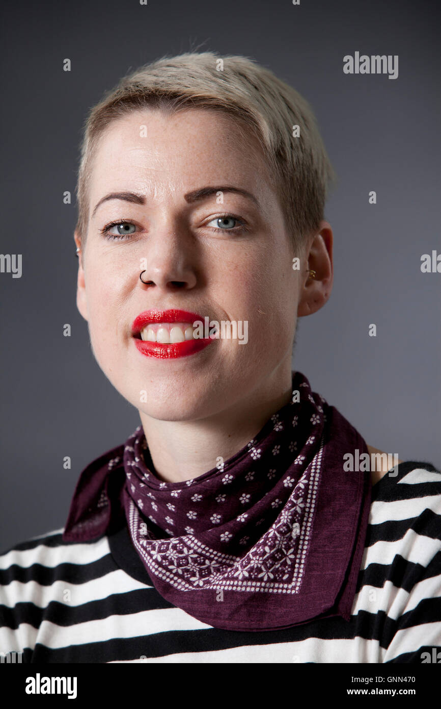 Helen Mort, le poète anglais, à l'Edinburgh International Book Festival. Edimbourg, Ecosse. 13 août 2016 Banque D'Images