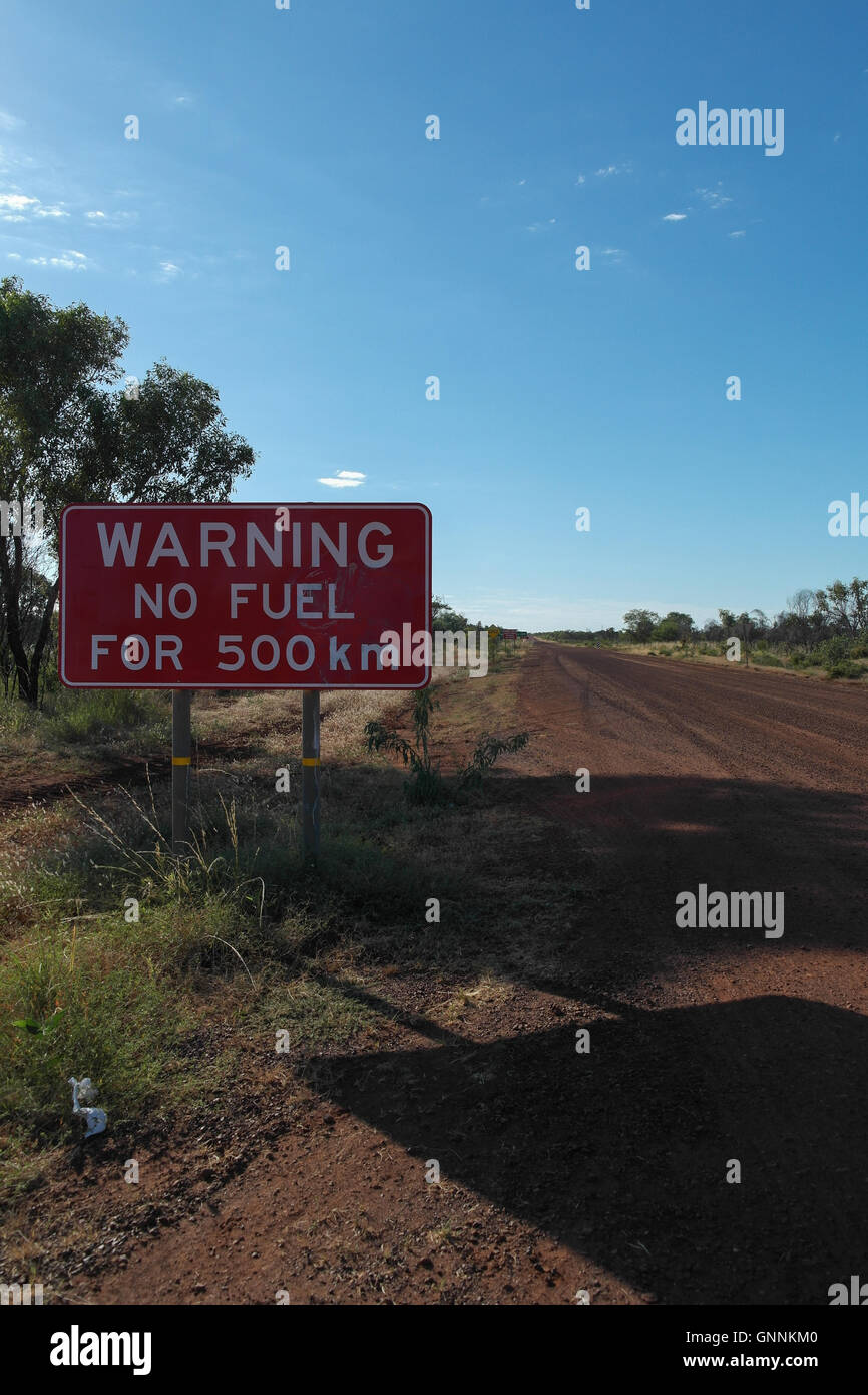 Aucun signe de carburant dans les terres du Territoire du Nord - Australie Banque D'Images