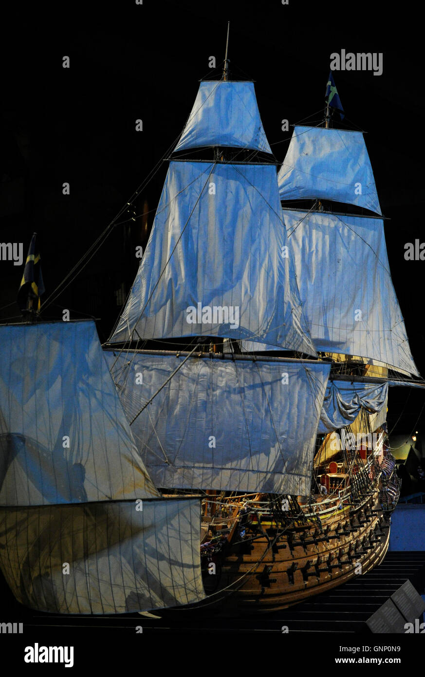 Warship Vasa. Construite entre 1626-1628. L'échelle 1:10. Dix voiles ensemble. C'est 6,93 m de long et 4,75 m de haut. Stockholm. La Suède. Musée Vasa. Banque D'Images