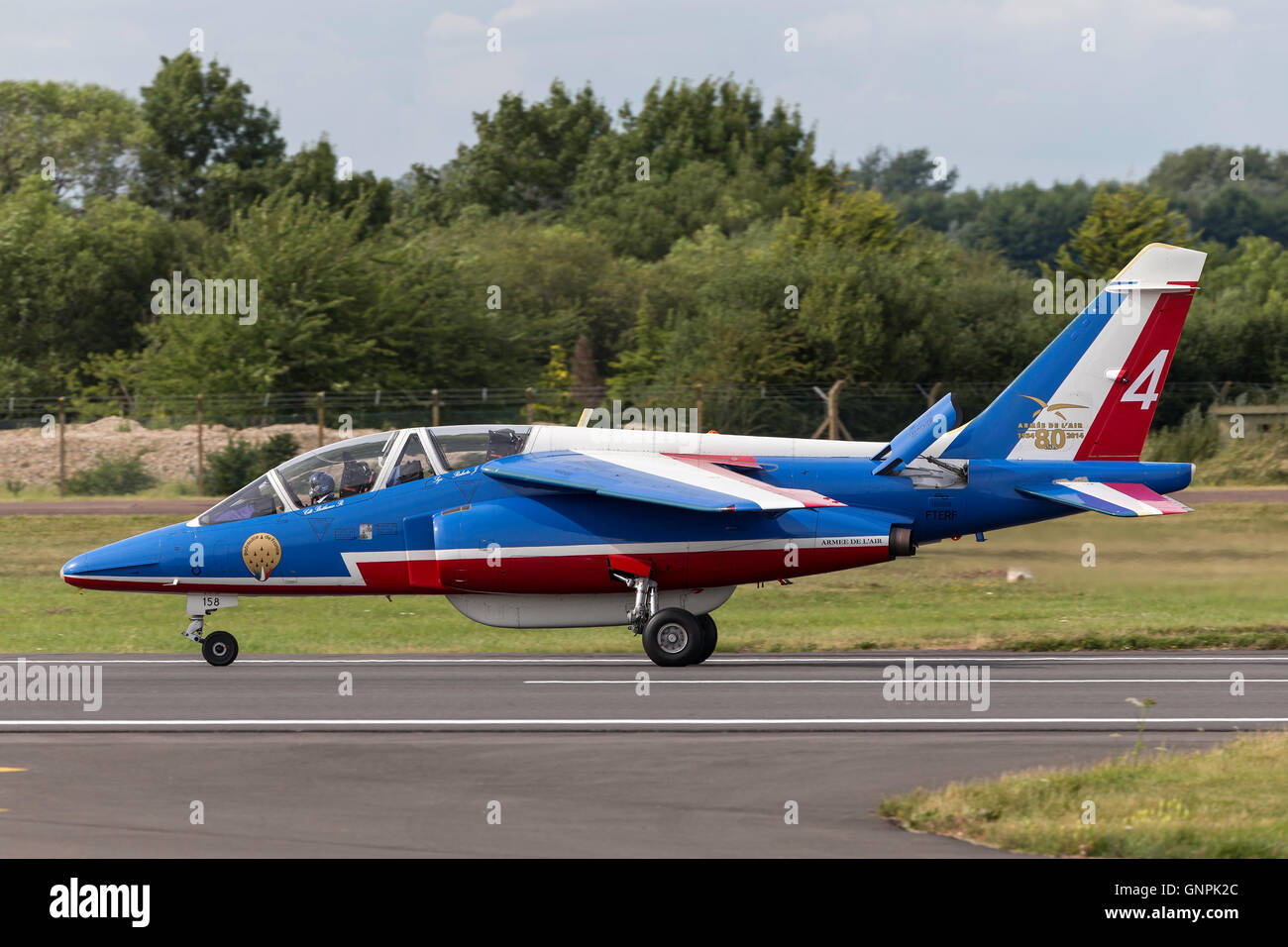 French Air Force (armée de l'air) Dassault-Dornier Alpha Jet E de l'équipe de voltige Patrouille de France Banque D'Images