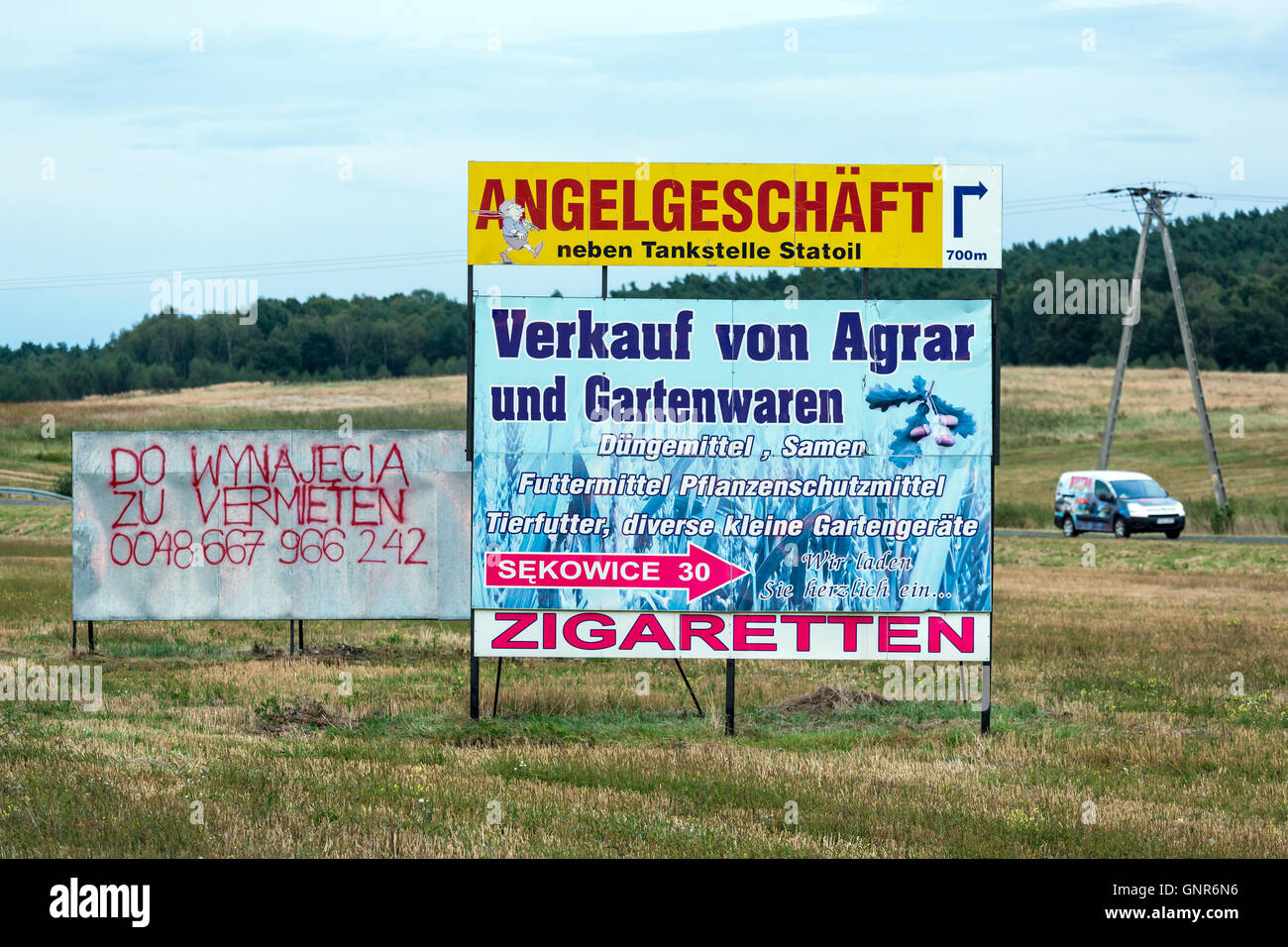 Gubin, Pologne, de panneaux en langue allemande près de la frontière Banque D'Images