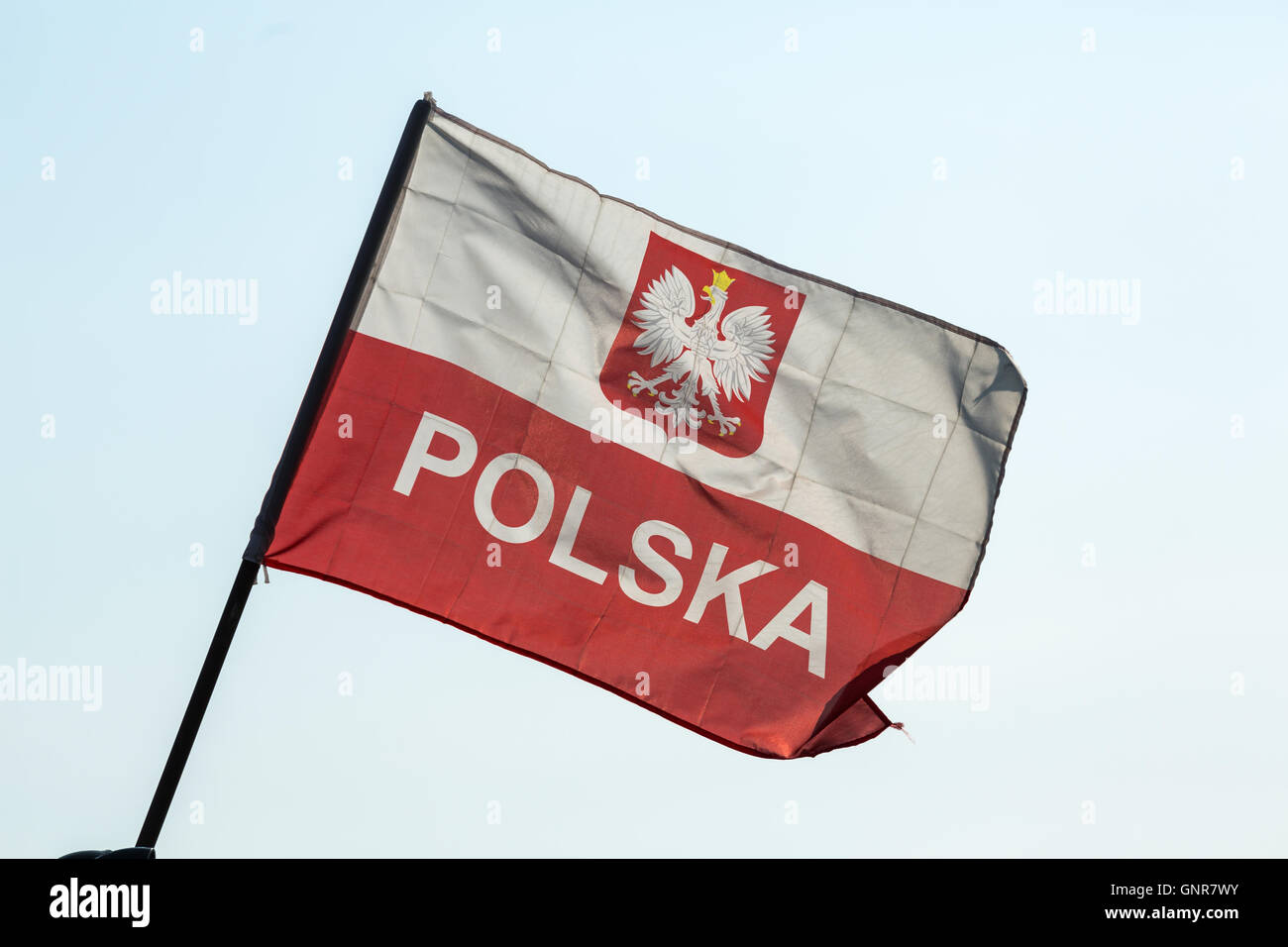 Torun", Pologne, drapeau polonais Banque D'Images