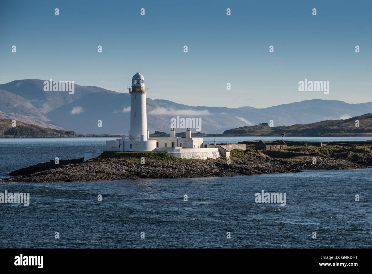 Oban, Royaume-Uni, Lismore phare sur l'île d'Eilean Musdile en Ecosse Banque D'Images