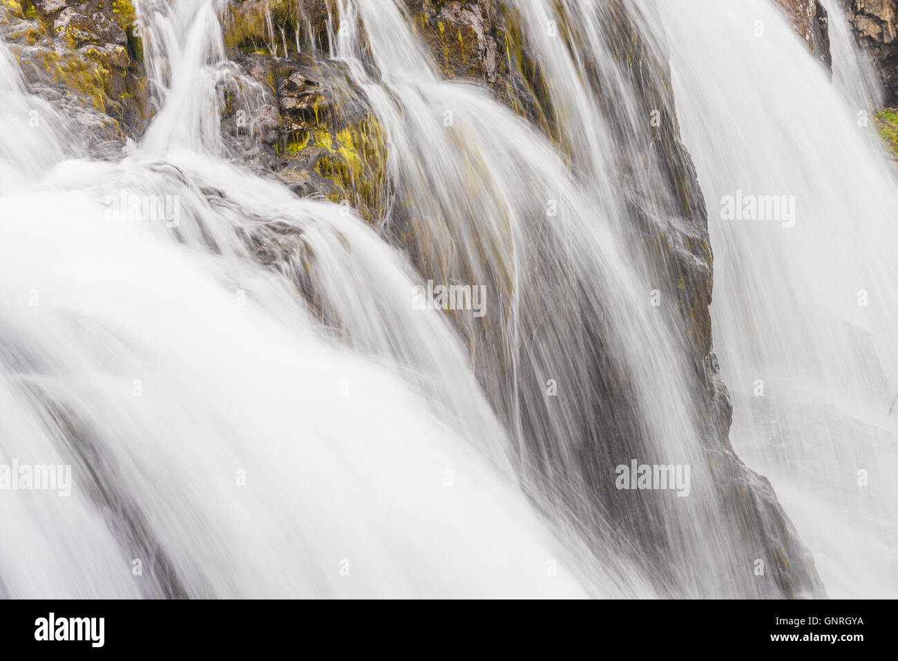Chute d'Hvalarfoss Strandir, littoral, Fjords de l'Ouest, l'Islande Banque D'Images