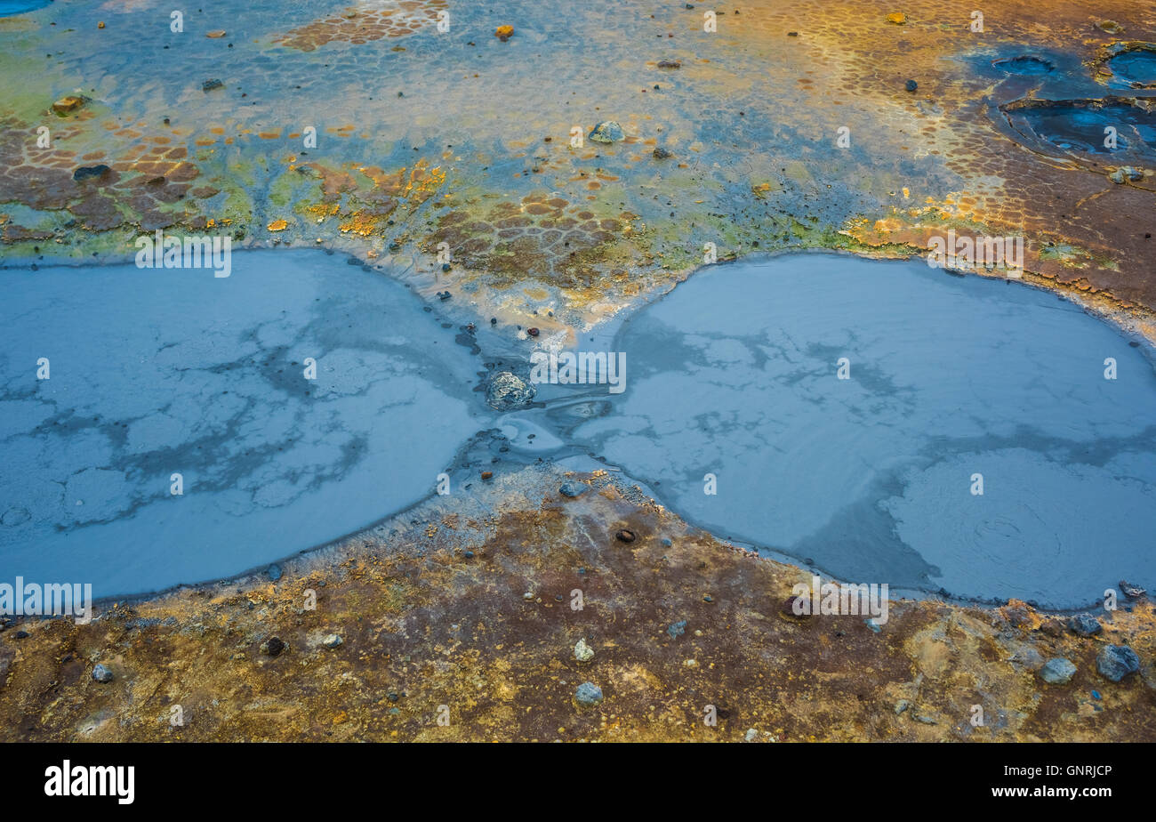 La zone géothermique de Krysuvik, Reykjanes Peninsula, Iceland Banque D'Images