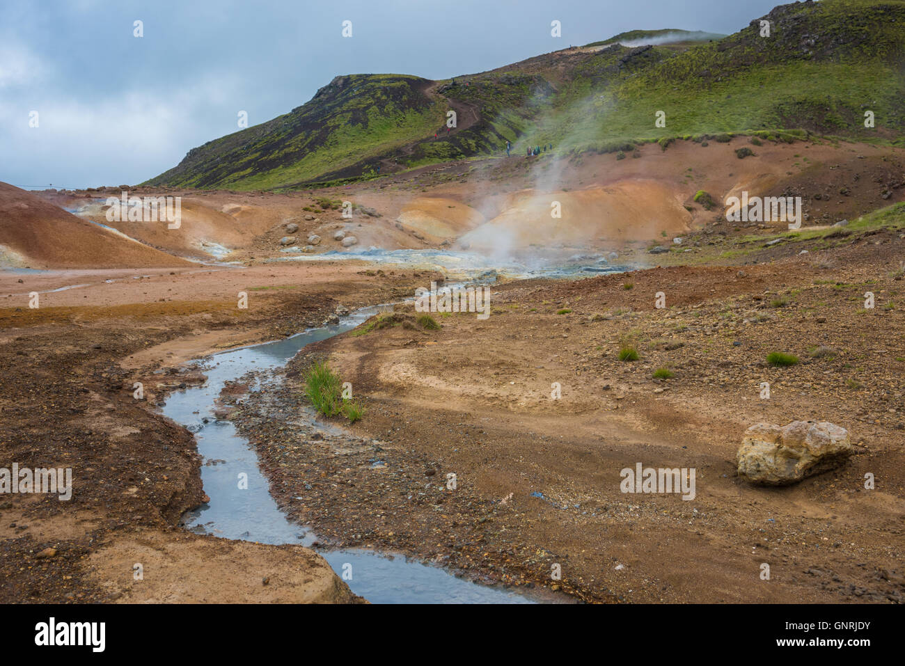 La zone géothermique de Krysuvik, Reykjanes Peninsula, Iceland Banque D'Images