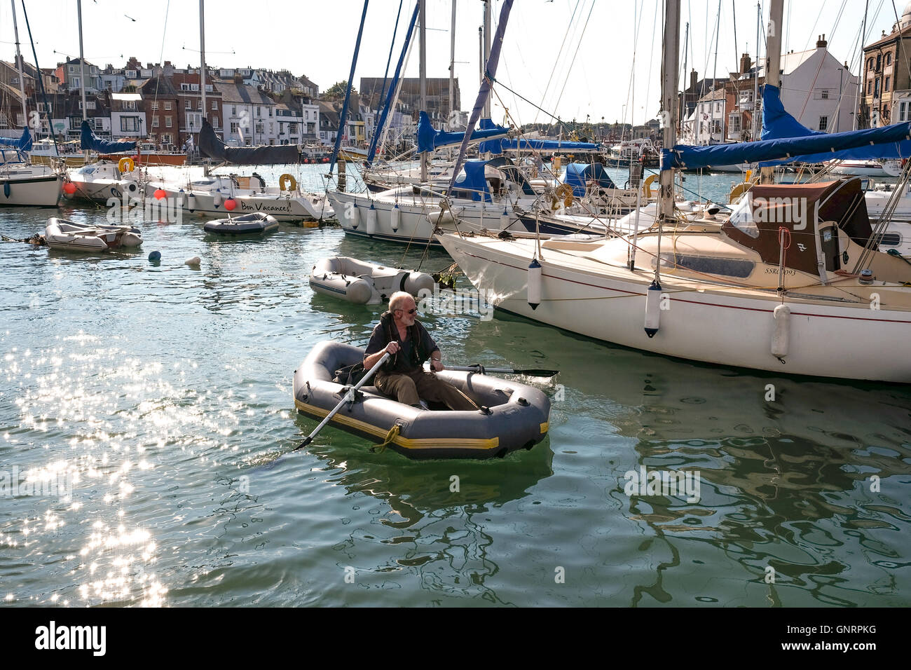 Weymouth harbour Quay Banque D'Images