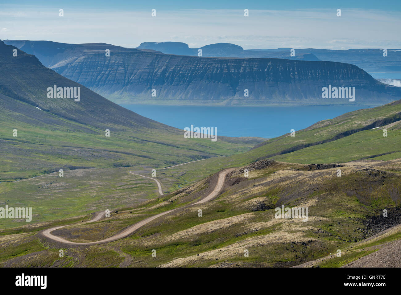 Sur la route dans les Fjords de l'ouest de l'Islande Banque D'Images