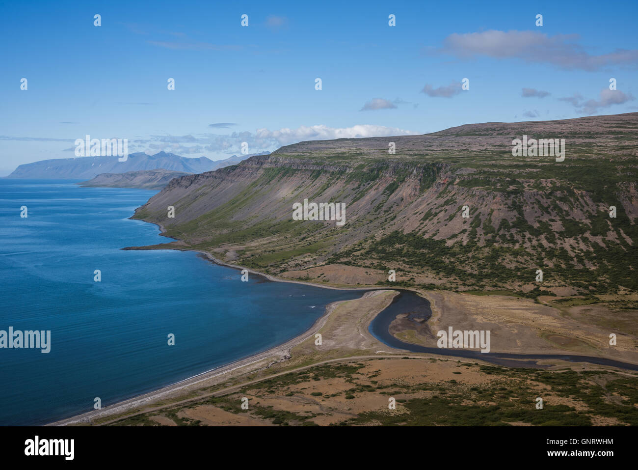 Sur la route dans les Fjords de l'ouest de l'Islande Banque D'Images