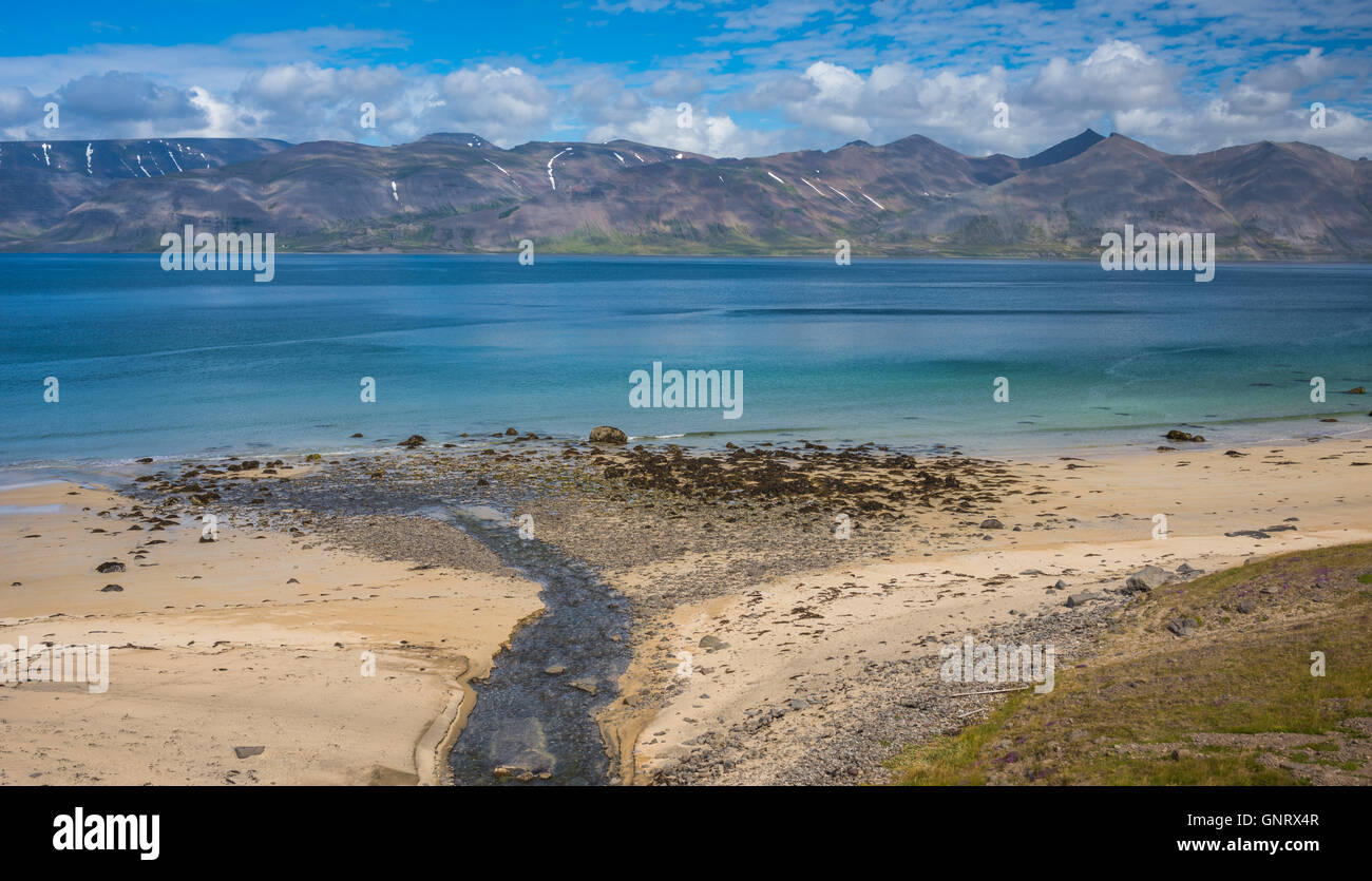 Sur la route dans les Fjords de l'ouest de l'Islande Banque D'Images