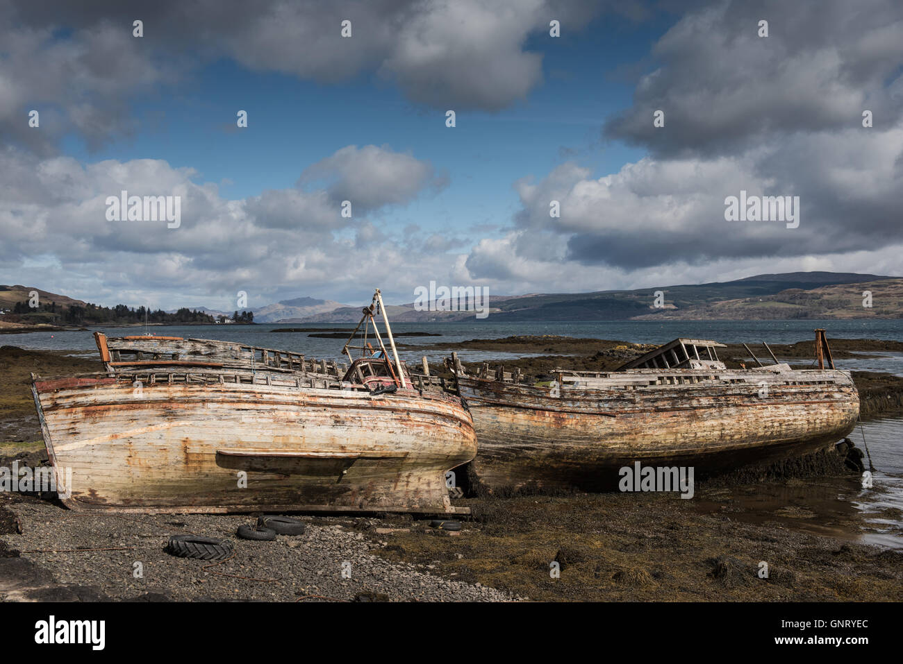 Tobermory, UK, naufrage sur la côte de l'île de Mull Banque D'Images