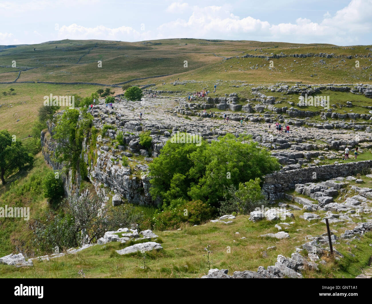 Lapiez en haut de Malham Cove, dans le Yorkshire Dales National Park Banque D'Images