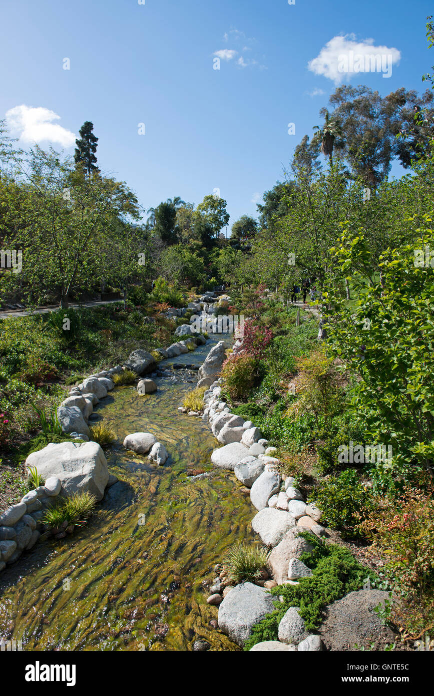 Au cours d'un jardin japonais, le japonais jardin de l'Amitié, San Diego, Californie Banque D'Images