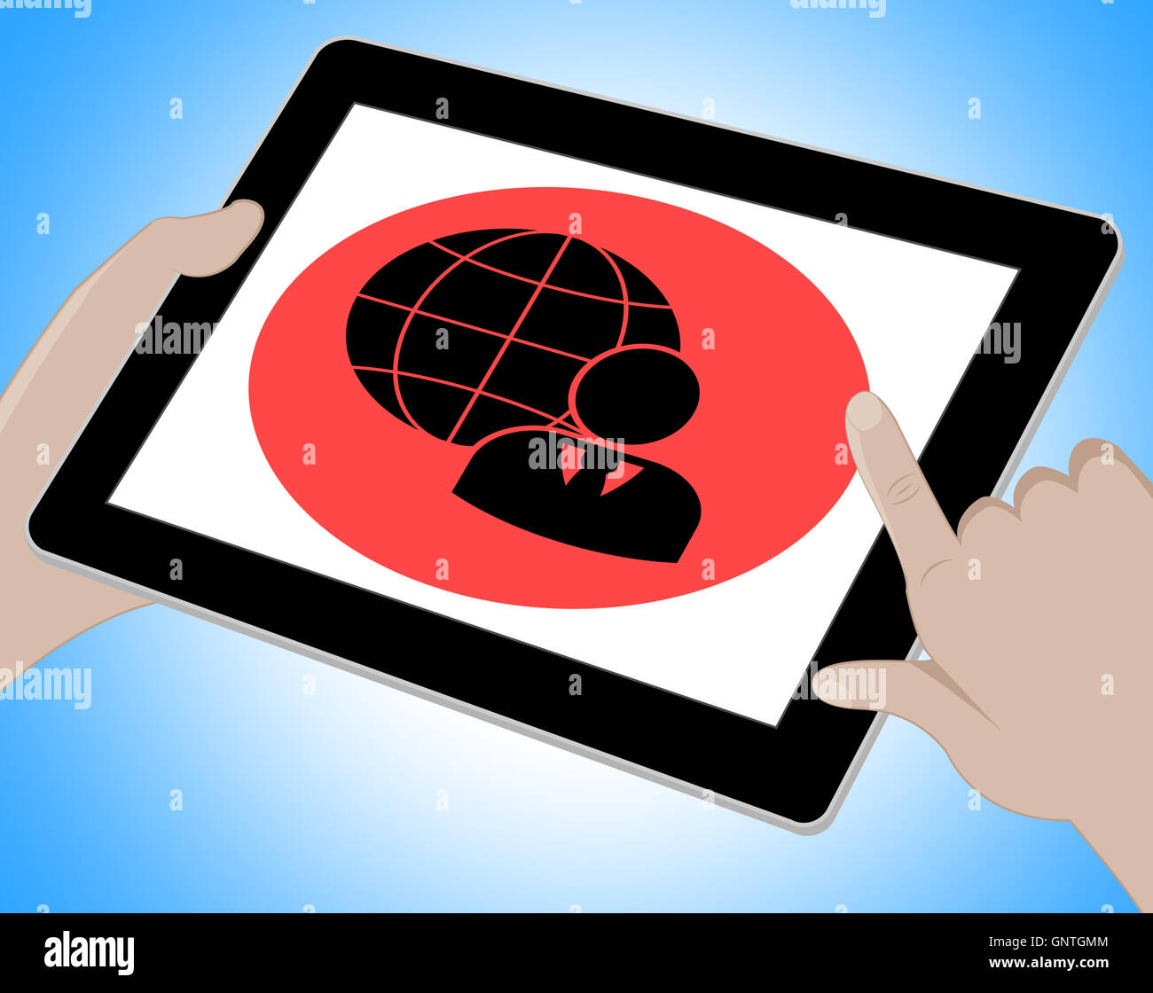 Business Globe Tablet sens www entreprises 3d illustration Banque D'Images