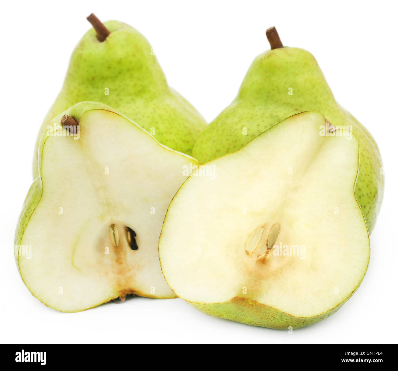 Poire fraîche sur fond blanc Banque D'Images