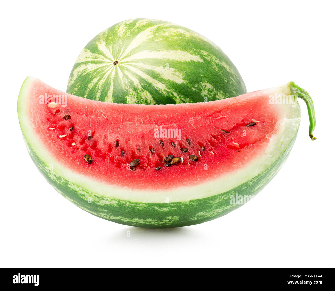 Watermelon slice isolé sur le fond blanc. Banque D'Images