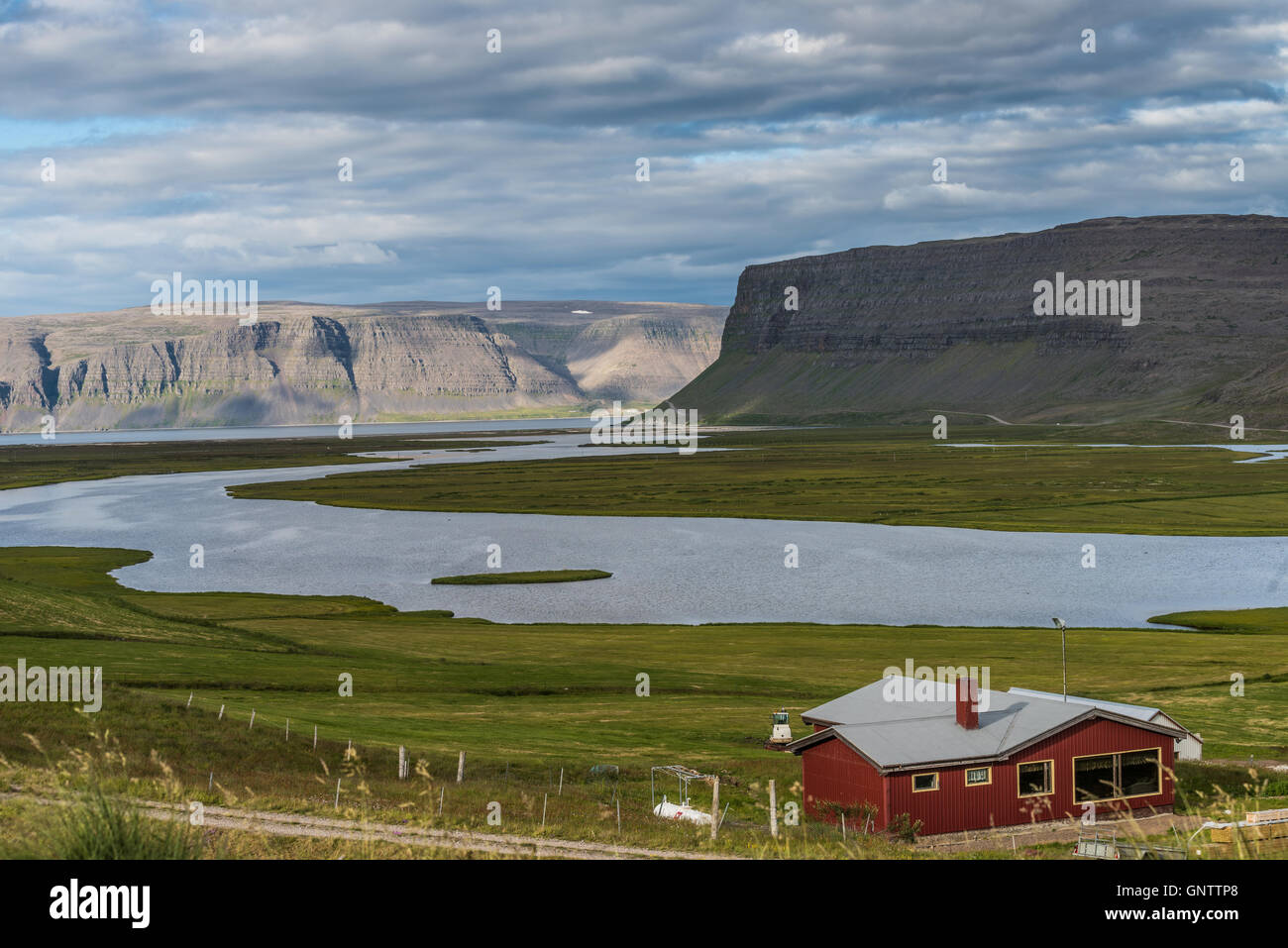 Sur la route dans les Fjords de l'ouest de l'Islande Banque D'Images