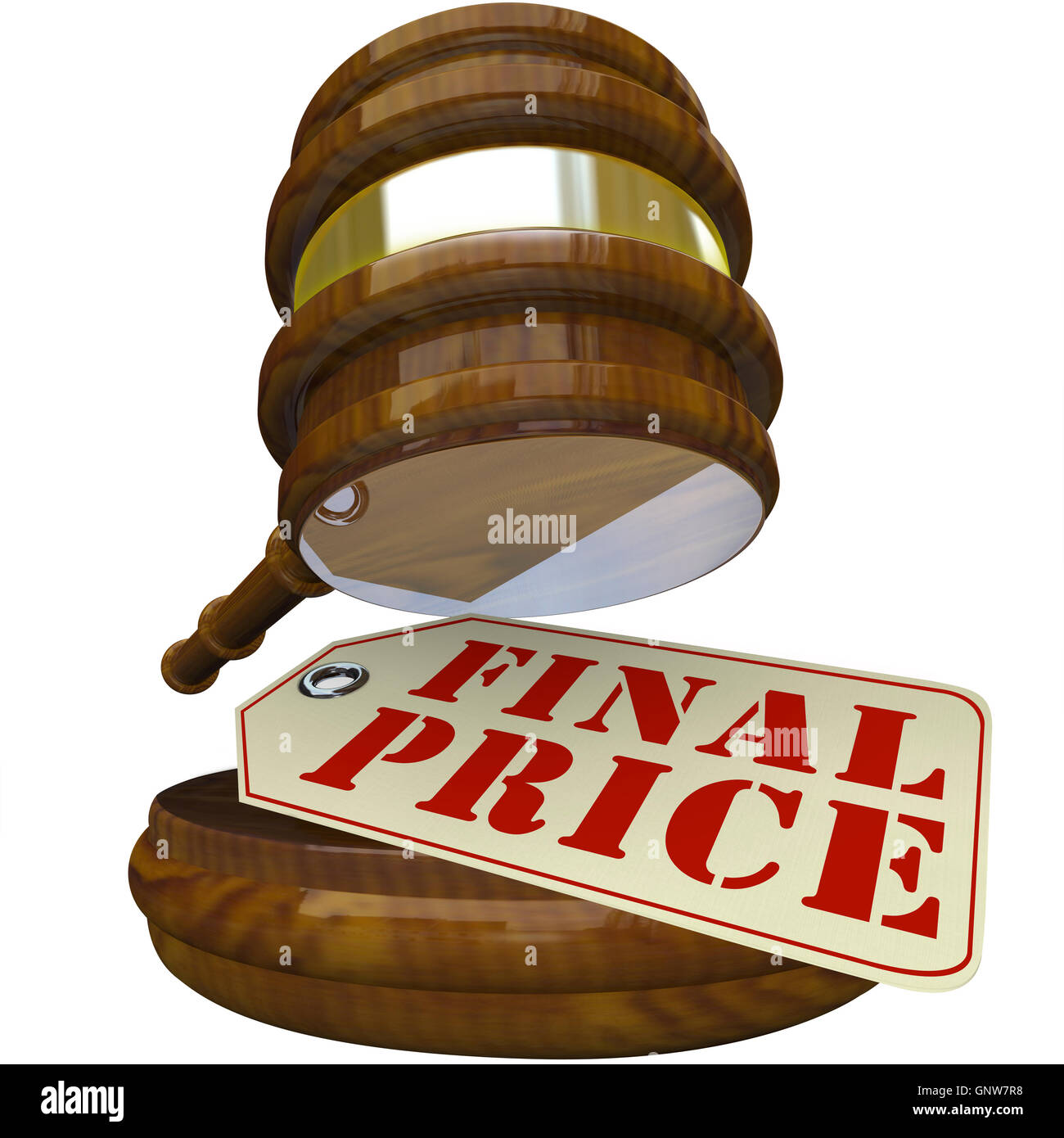 Prix final Gavel et vente aux enchères Tag Point offre de clôture Banque D'Images