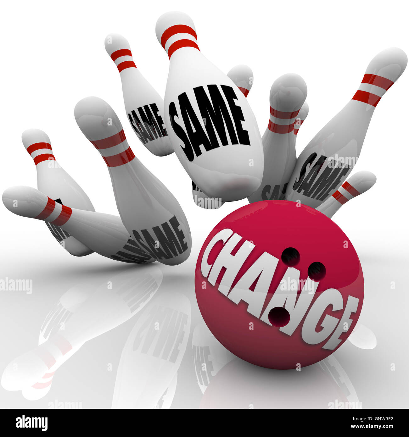 Changer de boule de bowling Strike secoue pour l'adaptation Banque D'Images