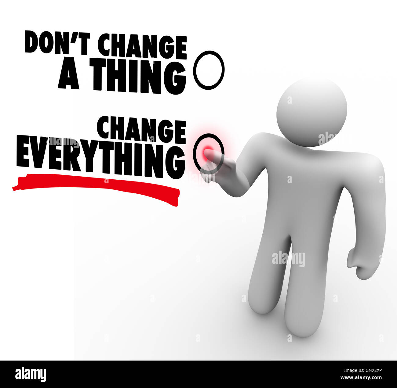 Ne changez rien - Tout change - choisir différents Banque D'Images