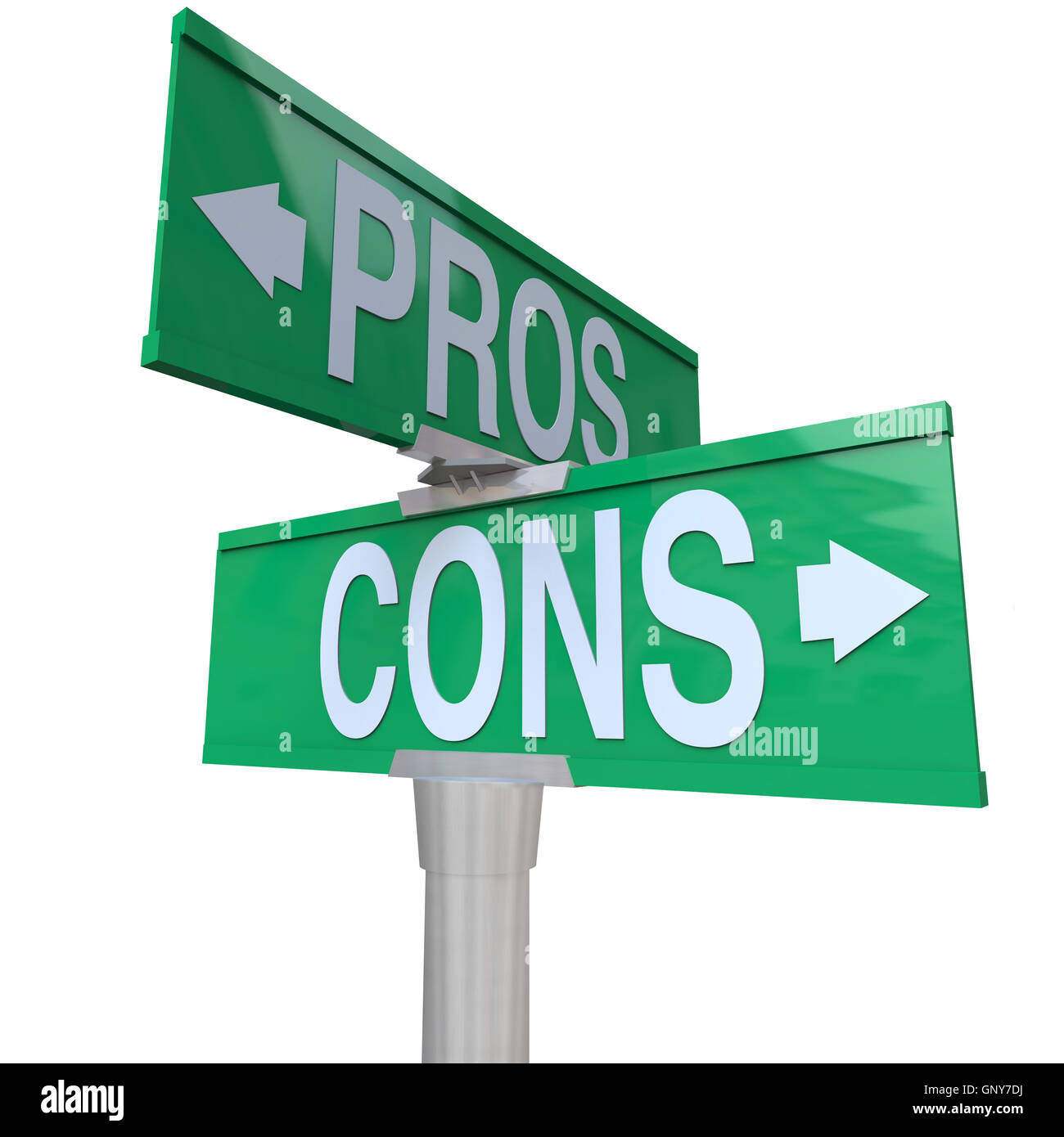 Avantages et inconvénients Two-Way Street Signs comparer des options Banque D'Images