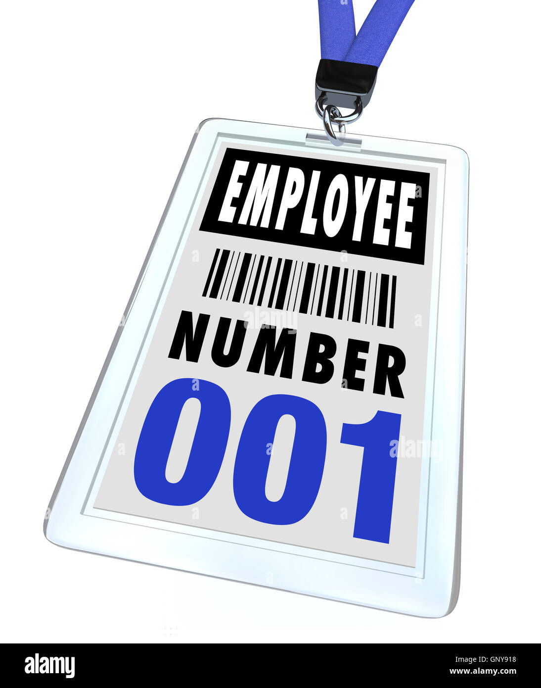 Numéro de l'employé 1 Badge et cordon Banque D'Images