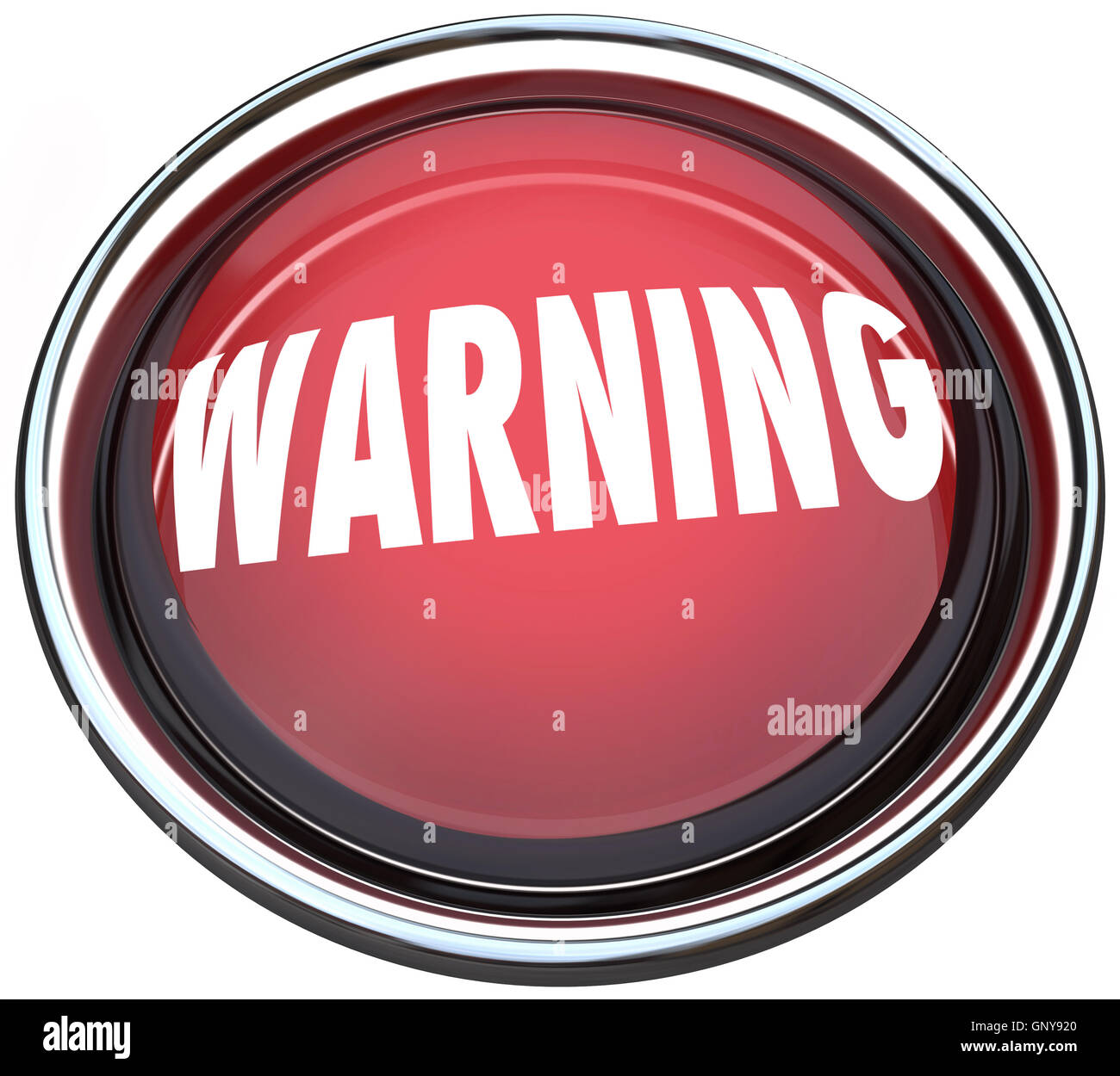 Bouton rond rouge d'avertissement clignotant Alarme Banque D'Images