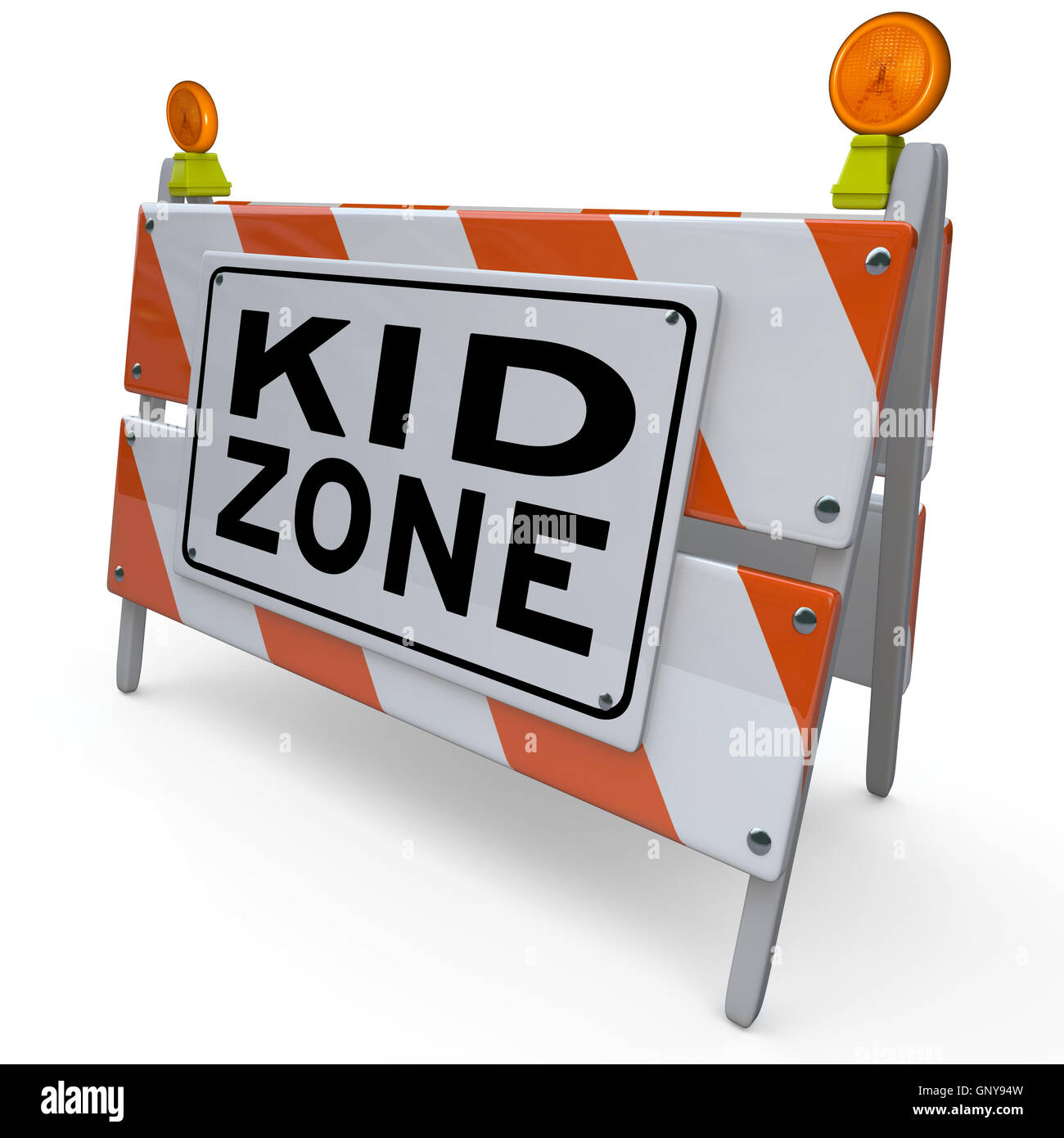 Barricade Kid Zone signe pour aire de stationnement ou à l'école Banque D'Images