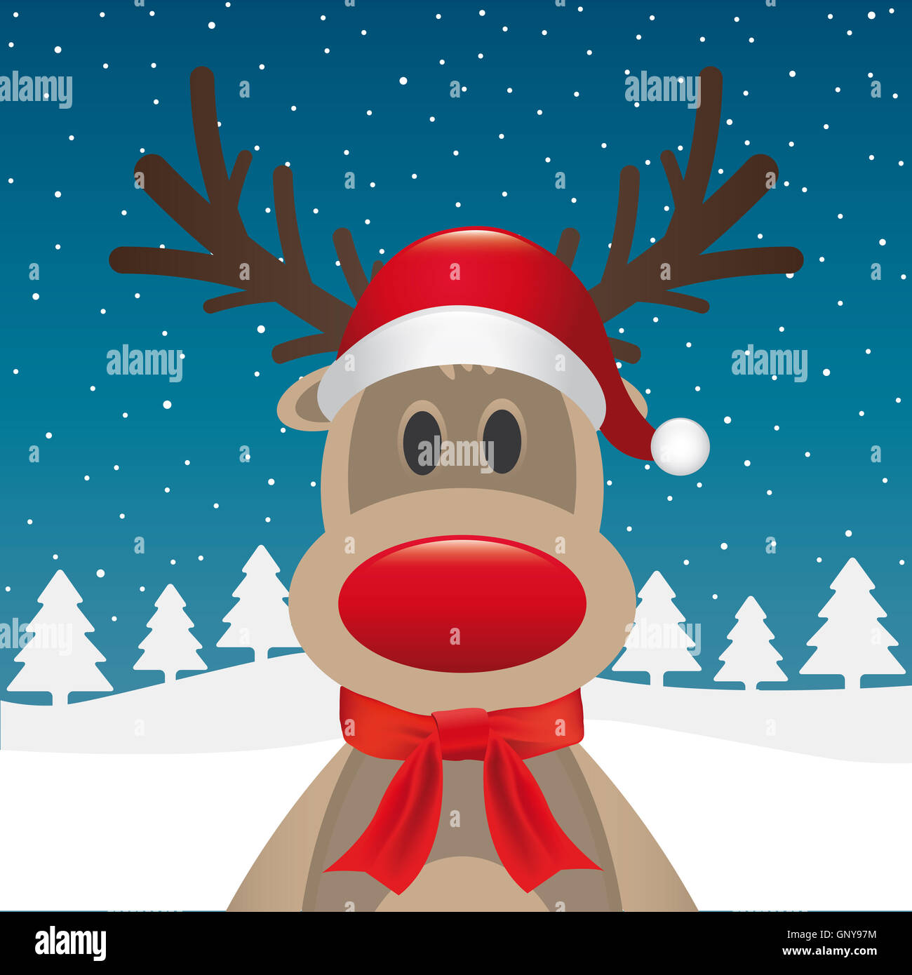 Nez rouge renne du Père Noël l'écharpe Photo Stock - Alamy