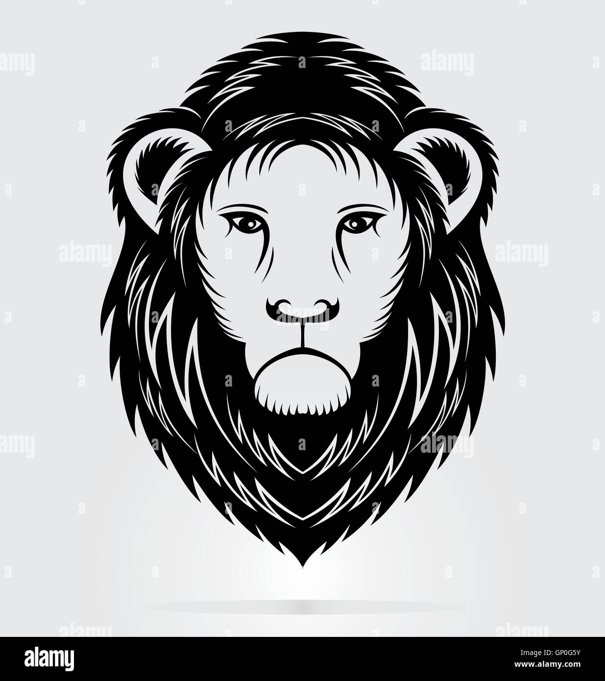 Tête de Lion Mascot Illustration de Vecteur