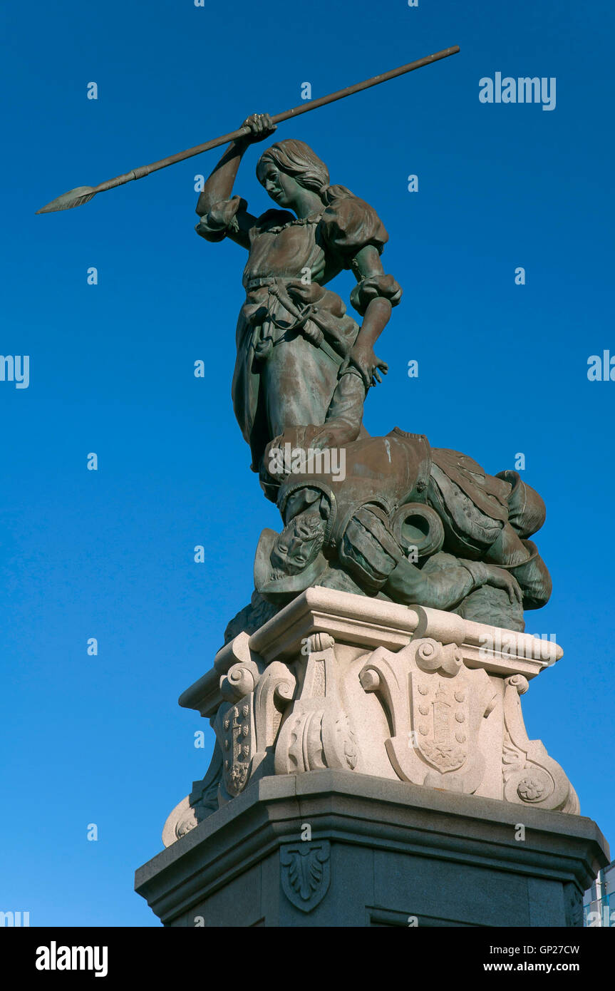 Monument à Maria Pita, La Corogne, une région de Galice, Espagne, Europe Banque D'Images