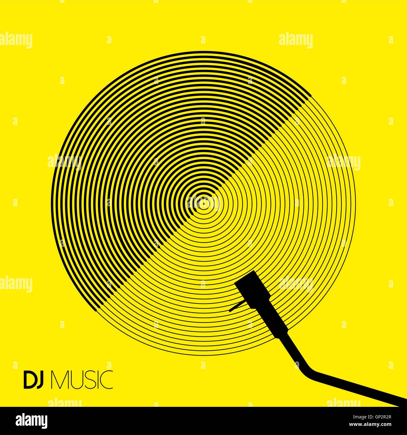 La musique de DJ concept en ligne géométrique style art moderne design avec disque de vinyle. Vecteur EPS10. Illustration de Vecteur