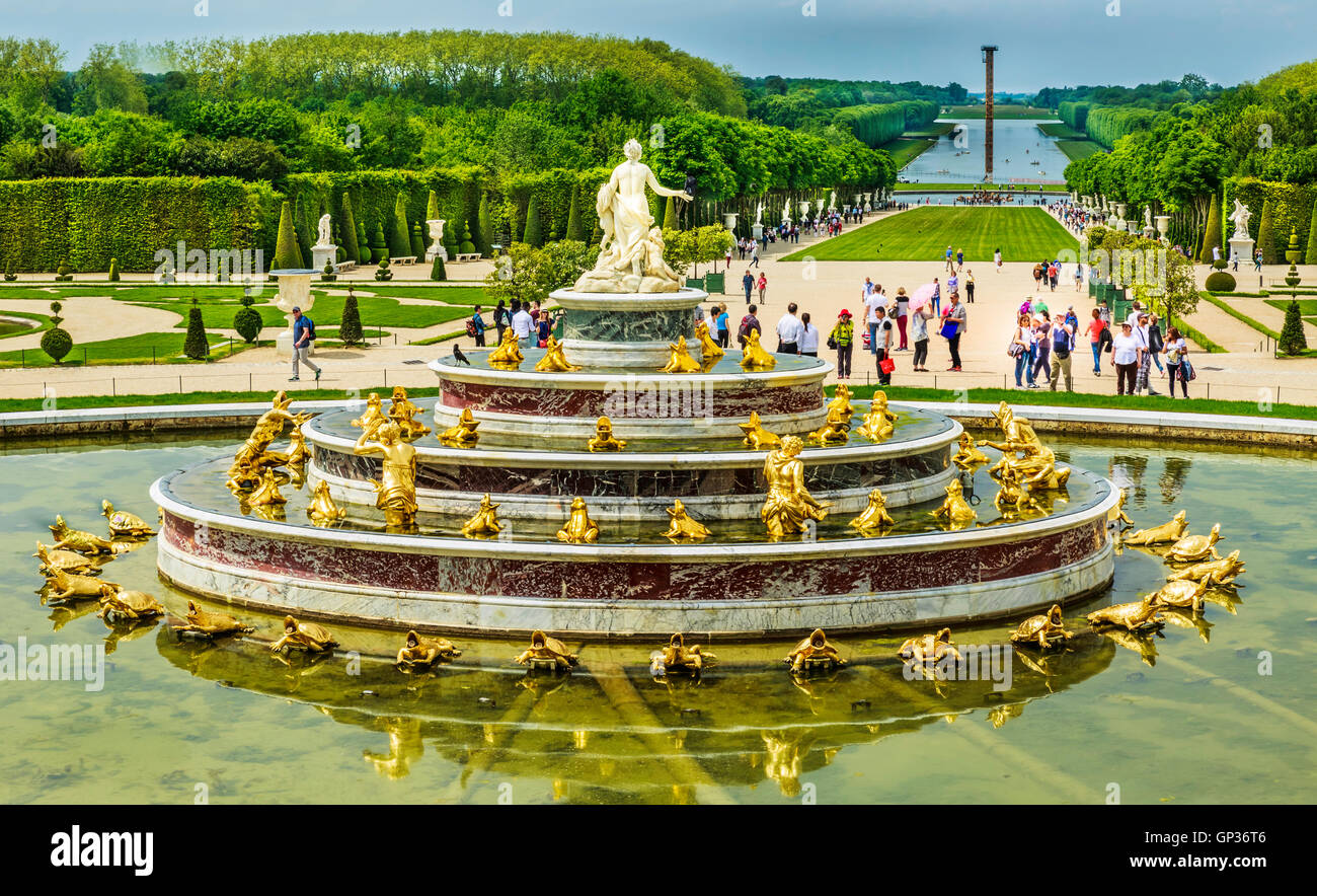 Fontaine Latona à Versailles, France Banque D'Images