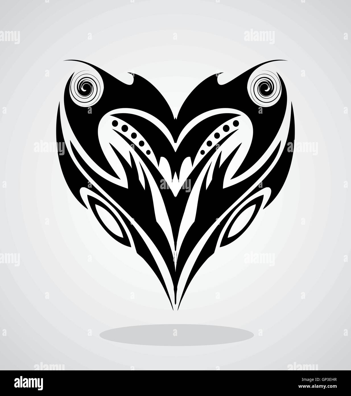 Cœur Design Tattoo Illustration de Vecteur