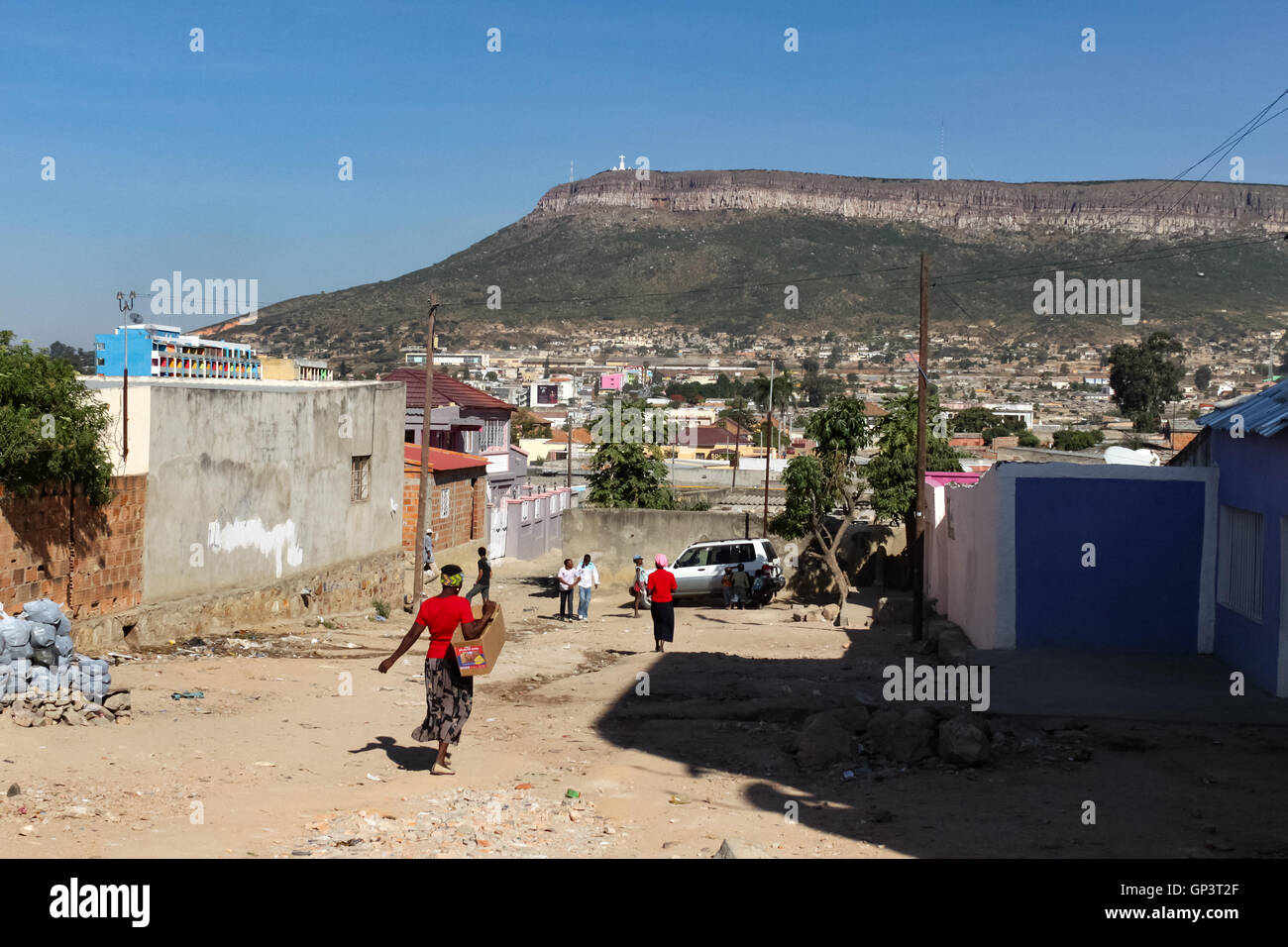 Centre de Lubango connu sous le nom de Sá da Bandeira, Angola. Banque D'Images