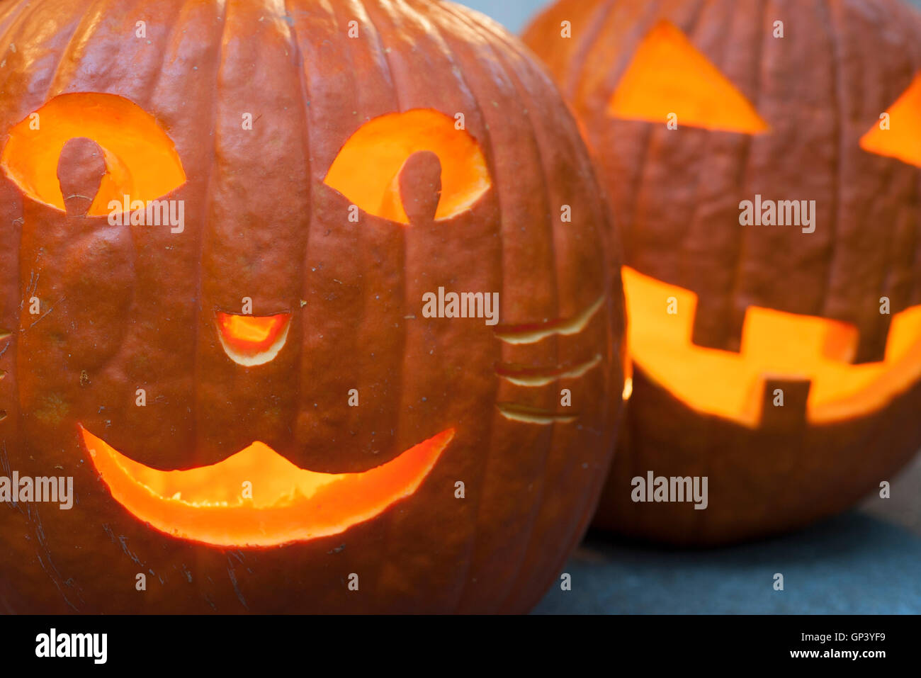Allumé jack-o-lanternes Banque D'Images