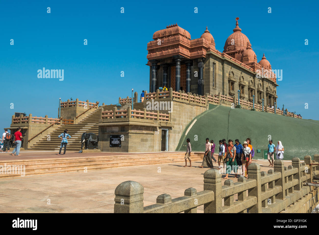 Kanya Kumari Devi temple à Kanyakumari, Tamil Nadu, Inde Banque D'Images