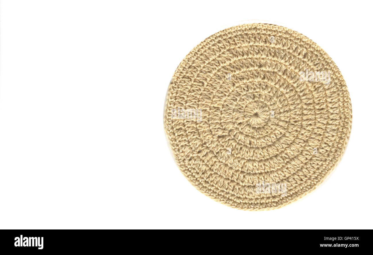 Modèle Crochet fait main isolé sur fond blanc Banque D'Images