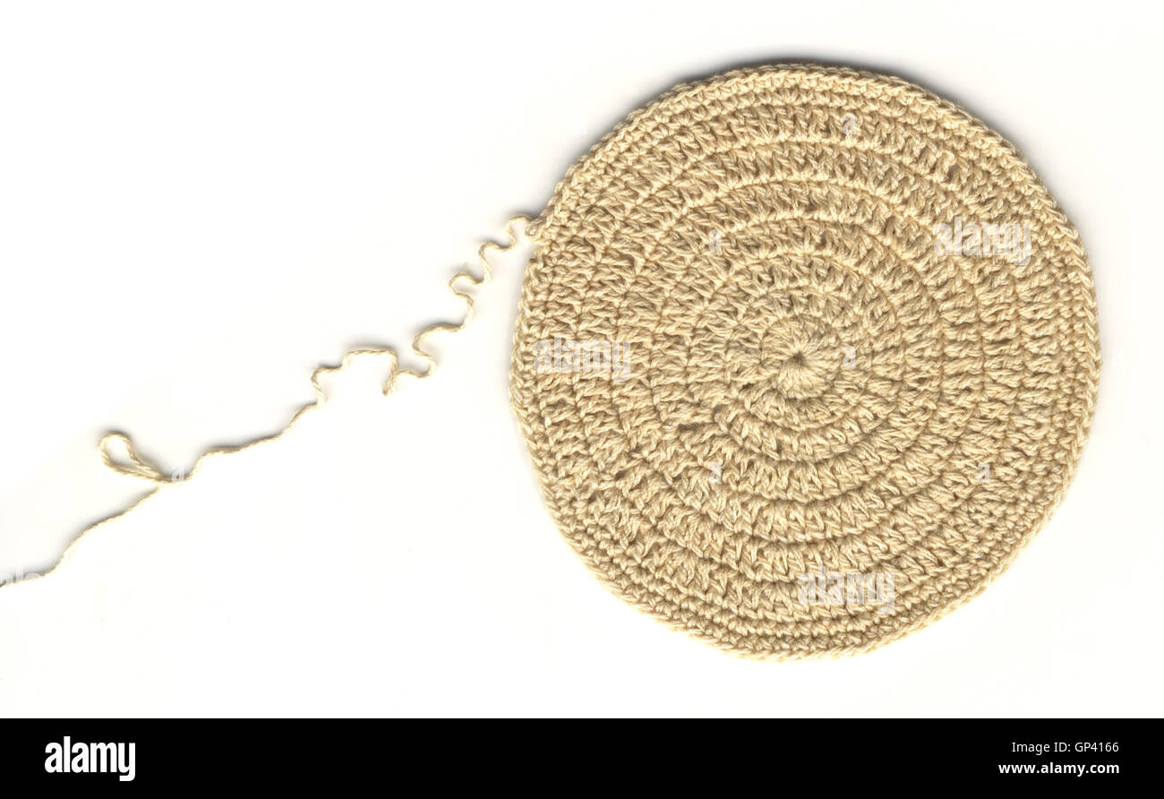 Modèle Crochet fait main isolé sur fond blanc Banque D'Images