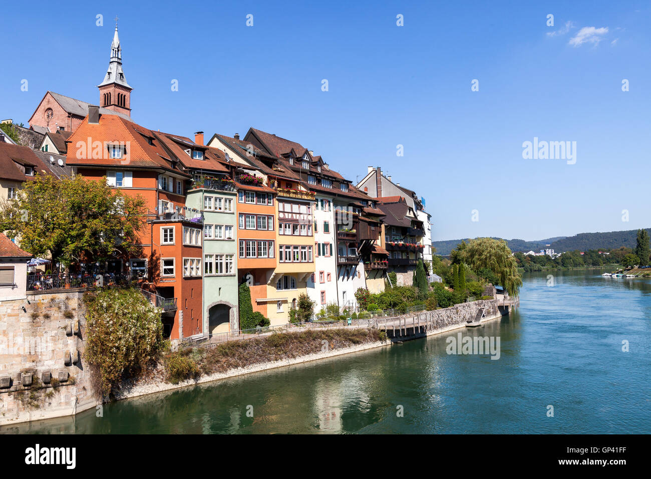 Vue de côté allemand de Laufenburg ville frontière. L'Allemagne. Banque D'Images