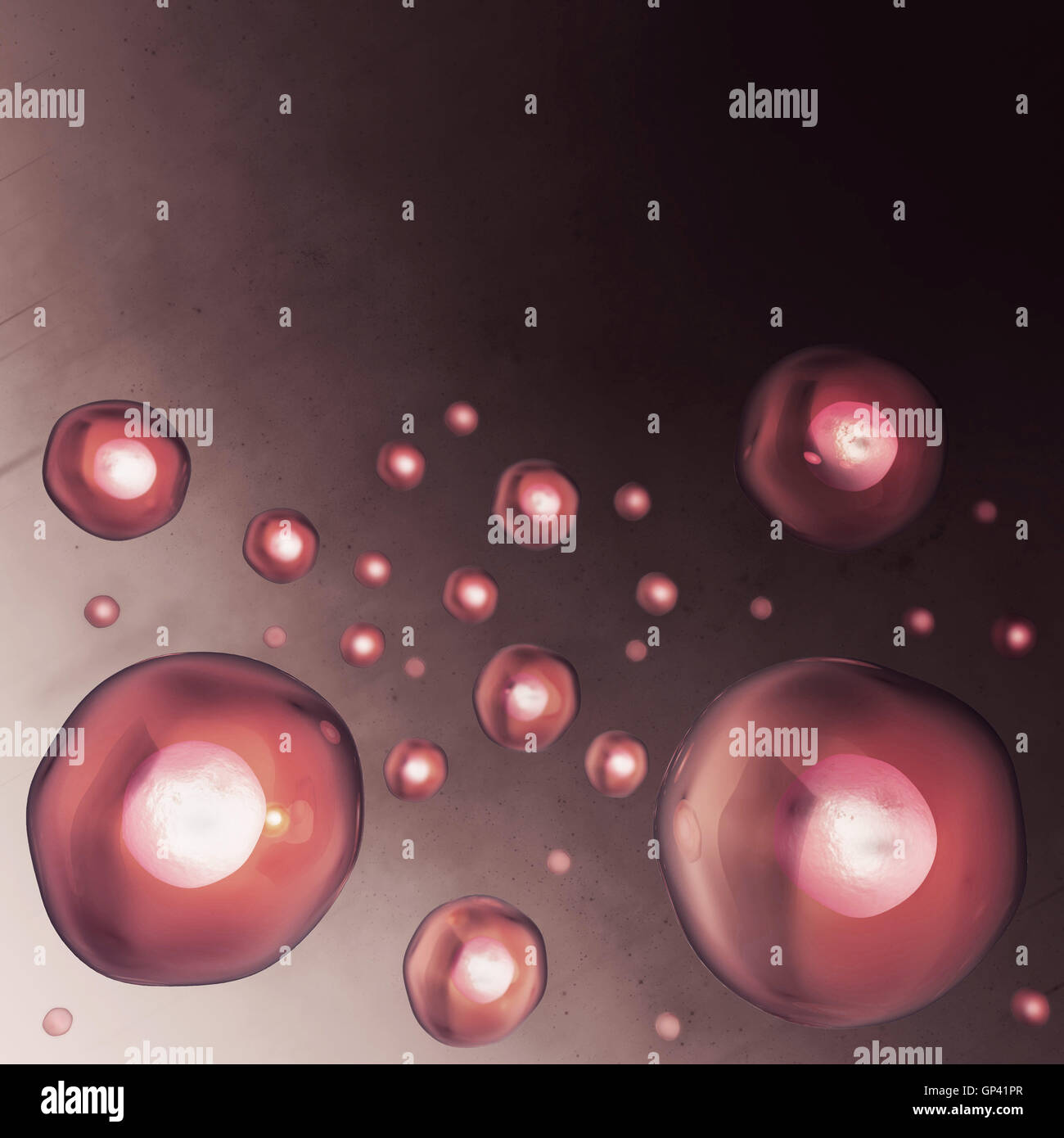 Arrière-plan des cellules rouges. La vie et la biologie, la médecine, la recherche scientifique moléculaire. 3d illustration. Banque D'Images