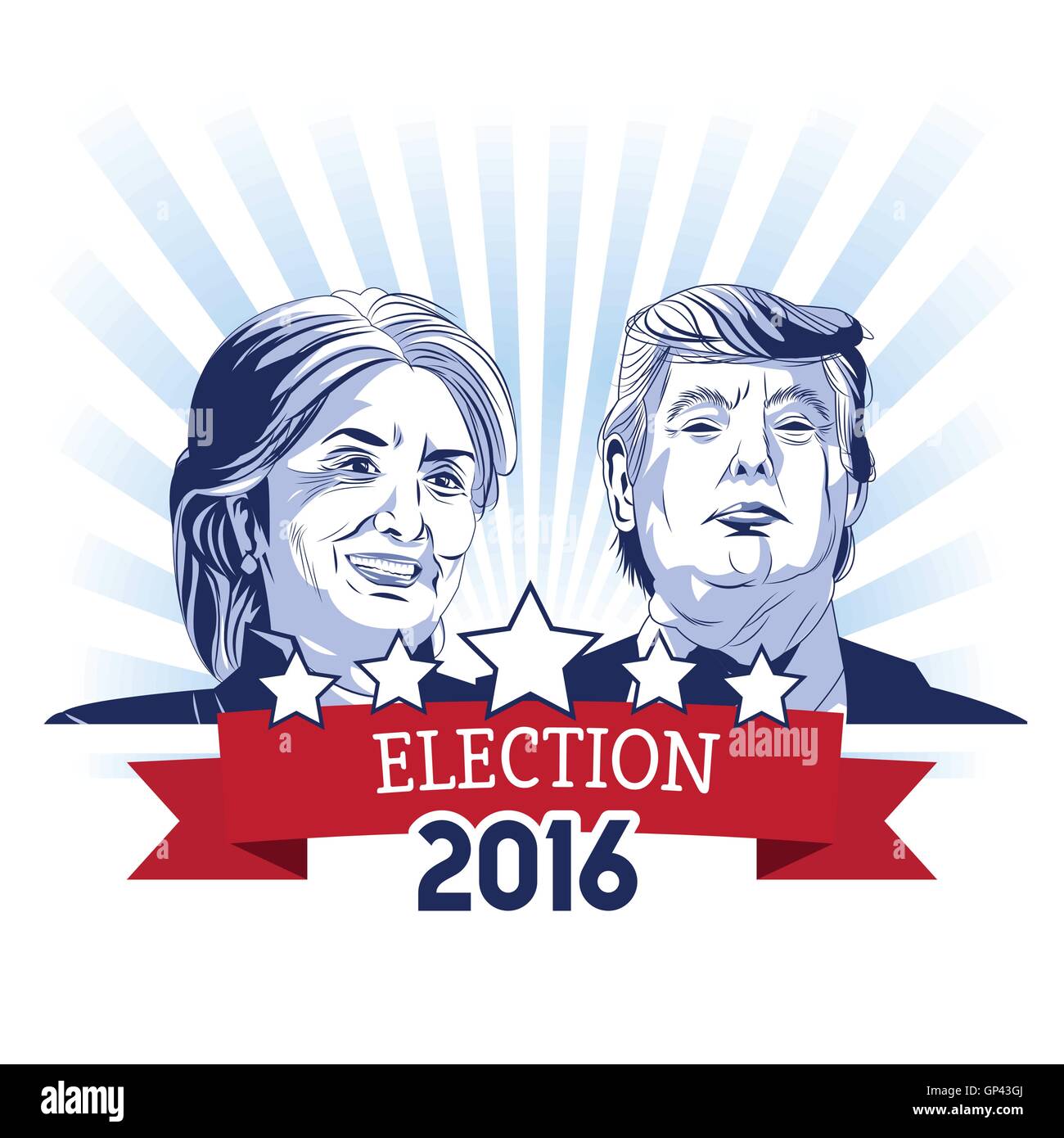 Trump et Clinton Presidential Election Illustration de Vecteur