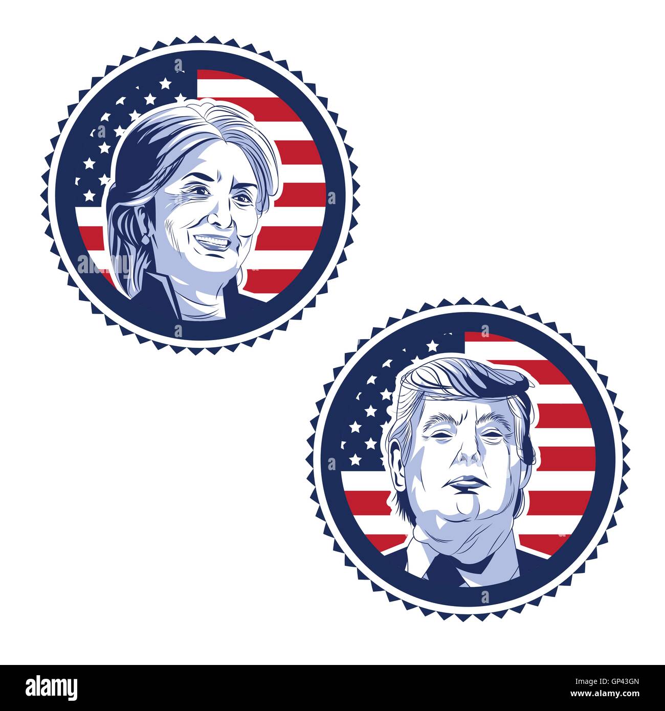 Trump et Clinton Presidential Election Illustration de Vecteur