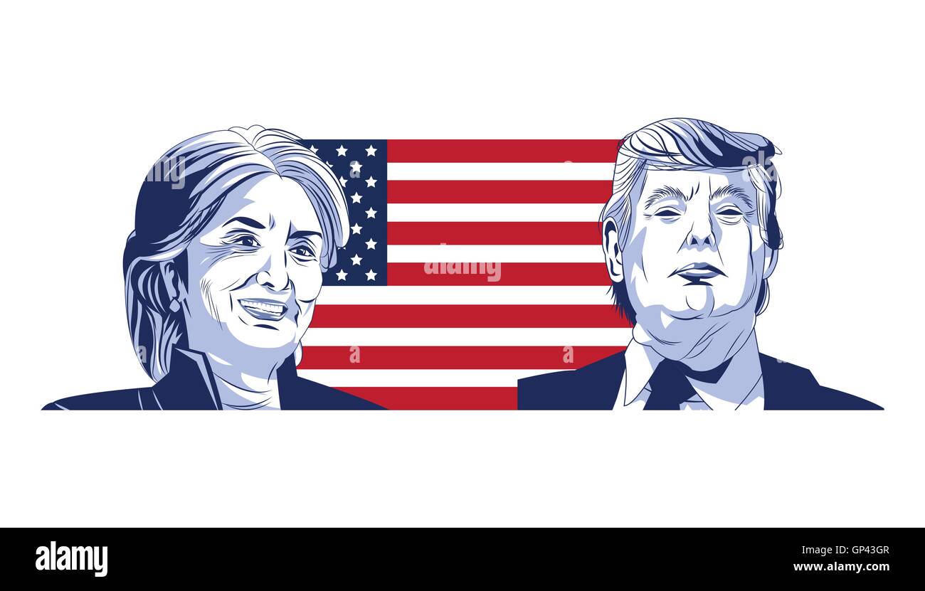 Trump et Clinton Presidential Election Illustration de Vecteur