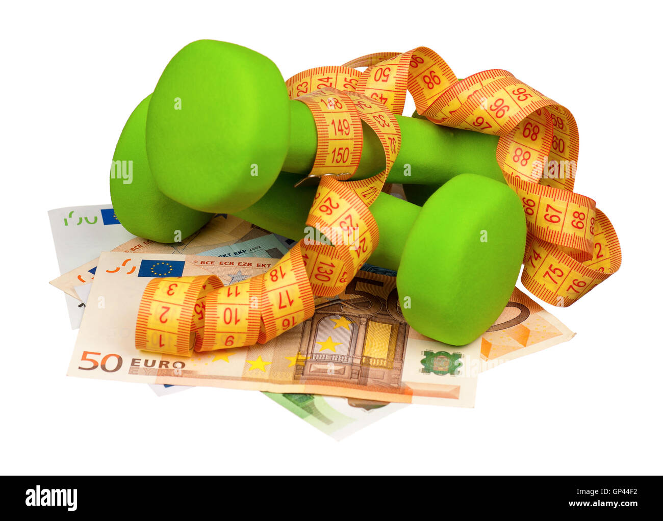 Euro et les haltères Banque D'Images