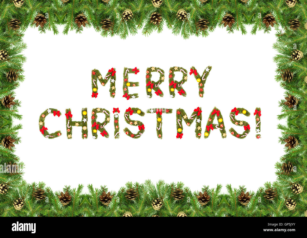 Carte de Noël avec un ornamen de Noël Banque D'Images